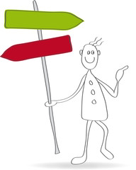 Mann mit Blanko-Schildern, Vektor