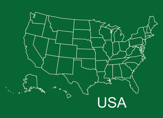 UAS map, USA states, USA