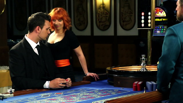 Playing roulette in casino Bled
