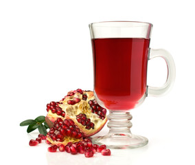 pomegranate juice and fresh fruit