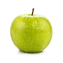 Wet green apple.