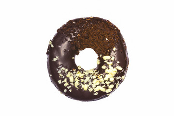 Chocolate donut with Sprinkles .