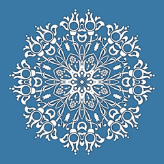 Abstract vector circle floral ornamental border.