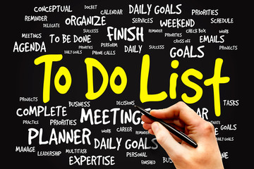 TO DO LIST word cloud, business concept