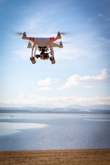Drone flying - obrazy, fototapety, plakaty
