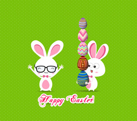 Easter bunny with eggs