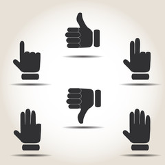 Buttons with your fingers on a gray background vector illustrati