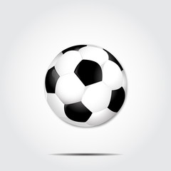 Soccer ball with shadow on a gray background vector