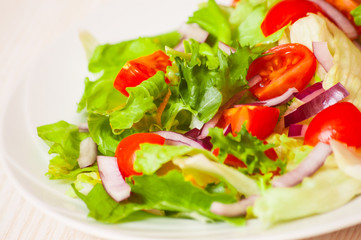 fresh salad with cherry tomatoes