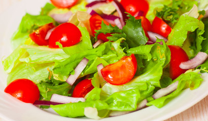 fresh salad with cherry tomatoes