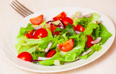 fresh salad with cherry tomatoes