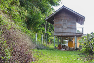 Fototapeta na wymiar old wooden house in countryside