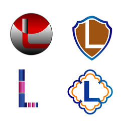 Set of Letter L logo icon element