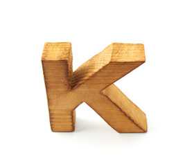 Capital block wooden letter isolated