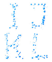 Letters made with the drops of paint