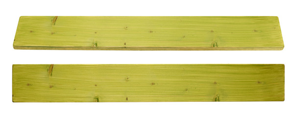 Colored pine wood board plank isolated