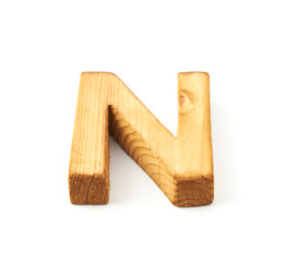Capital block wooden letter isolated