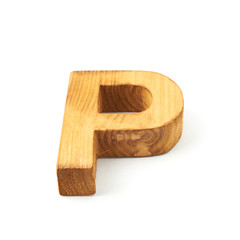 Capital block wooden letter isolated