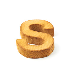 Capital block wooden letter isolated