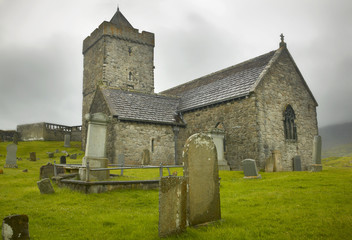 Scottish antique church in Harris isle. St. Clement. Scotland. U