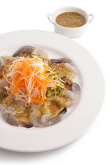 Fresh shrimp with wasabi