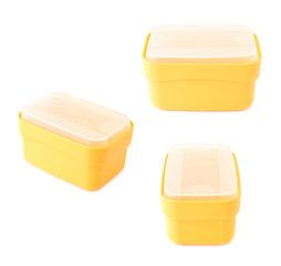 Plastic tableware food container isolated