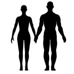 Illustratin of silhouette of woman and man