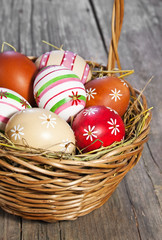 Easter eggs in the basket