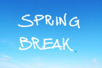 spring break written in the sky