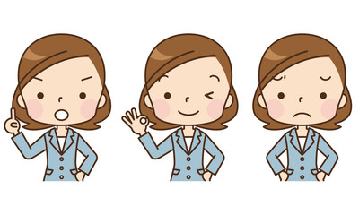 スーツを着た女性　主婦　セット