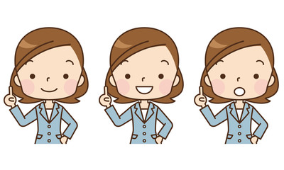 スーツを着た女性　主婦　セット