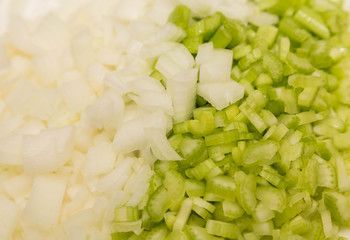 Chopped Onions and Celery Horizontal