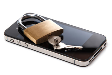 Smartphone and padlock