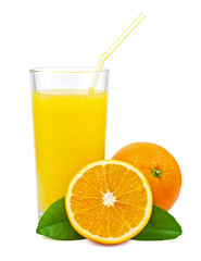 Orange juice and oranges