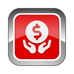 Obraz premium Chrome Square Button