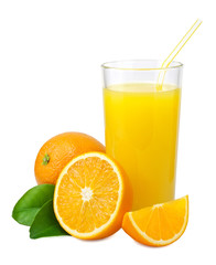 Orange juice and oranges
