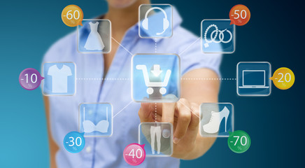 Woman shopping online