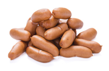 Mini Sausages isolated on white
