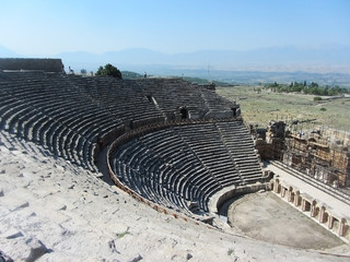 The amphitheatre in the ancient city of Hierapolis in Turkey