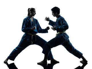 karate vietvodao martial arts man woman couple silhouette