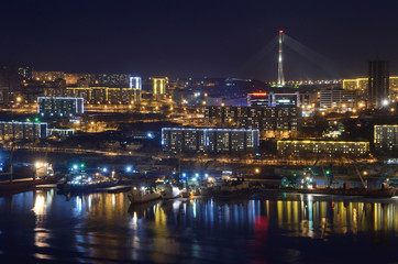 Fototapeta na wymiar Владивосток ночью