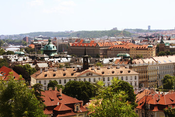 Obraz premium Houses with traditional red roofs in Prague.