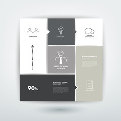 Conceptual flat template. Simply tab, scheme for infographic.