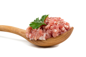 minced meat isolated on white