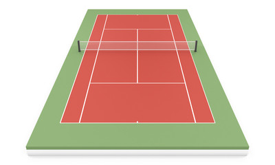 3d illustration tennis court