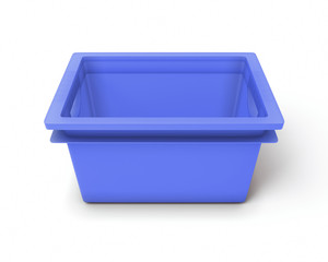 Blue plastic box for toys