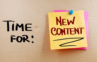Time For New Content Concept