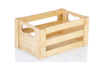 empty wooden crate isolated on white