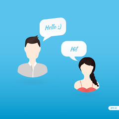 People icons with dialog speech bubbles