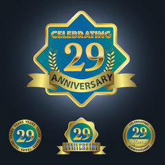 Celebrating 29 Years Anniversary - Blue seal with golden ribbon